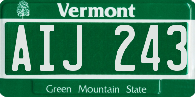 VT license plate AIJ243