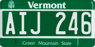 VT license plate AIJ246