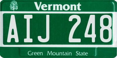 VT license plate AIJ248