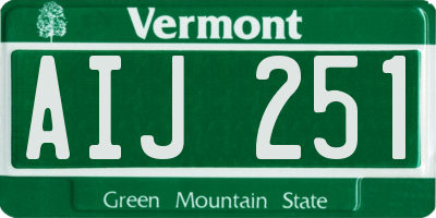 VT license plate AIJ251