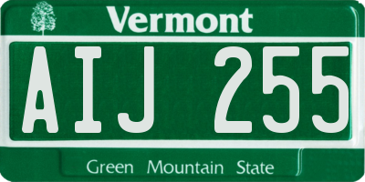 VT license plate AIJ255