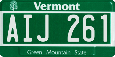 VT license plate AIJ261