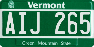 VT license plate AIJ265