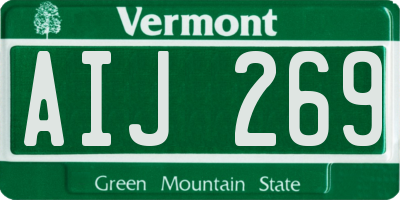 VT license plate AIJ269