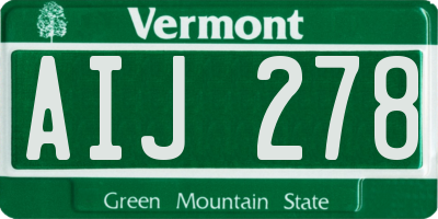 VT license plate AIJ278