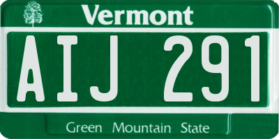 VT license plate AIJ291