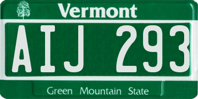 VT license plate AIJ293