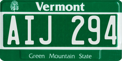 VT license plate AIJ294