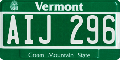 VT license plate AIJ296