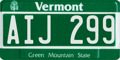 VT license plate AIJ299