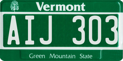 VT license plate AIJ303