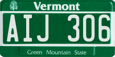 VT license plate AIJ306