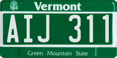 VT license plate AIJ311