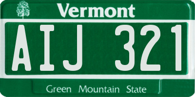 VT license plate AIJ321