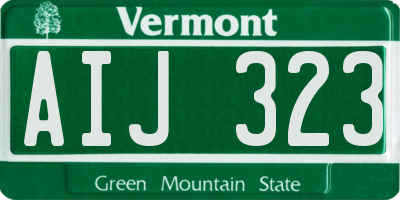 VT license plate AIJ323