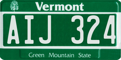 VT license plate AIJ324