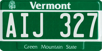 VT license plate AIJ327