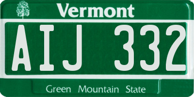 VT license plate AIJ332
