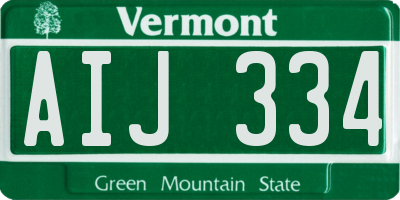 VT license plate AIJ334