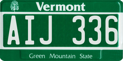 VT license plate AIJ336