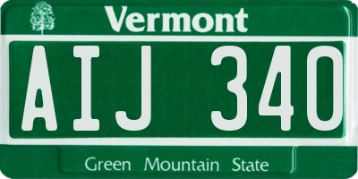 VT license plate AIJ340