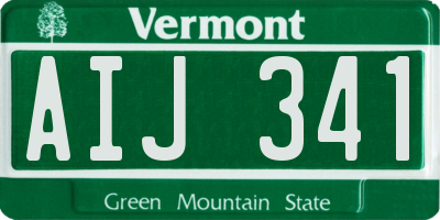 VT license plate AIJ341