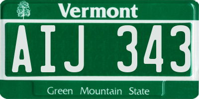 VT license plate AIJ343