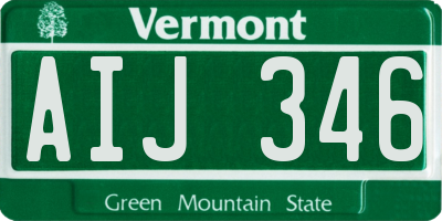 VT license plate AIJ346