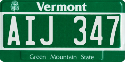 VT license plate AIJ347