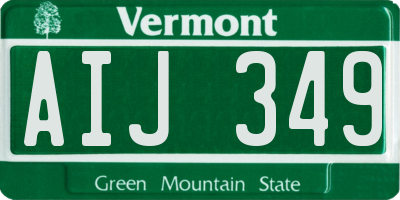VT license plate AIJ349