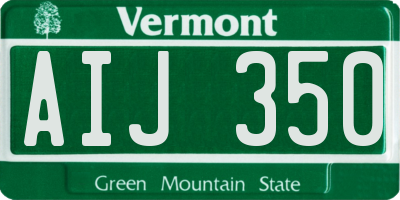 VT license plate AIJ350