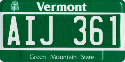 VT license plate AIJ361