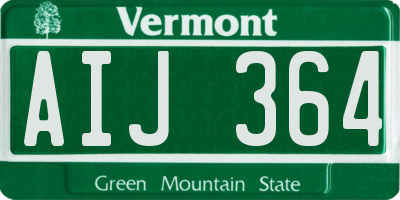 VT license plate AIJ364