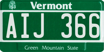 VT license plate AIJ366