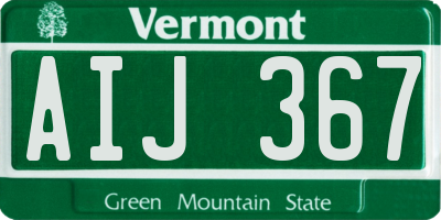 VT license plate AIJ367