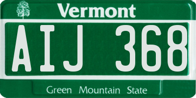 VT license plate AIJ368