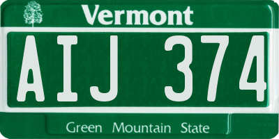 VT license plate AIJ374