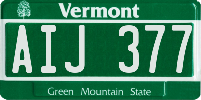 VT license plate AIJ377