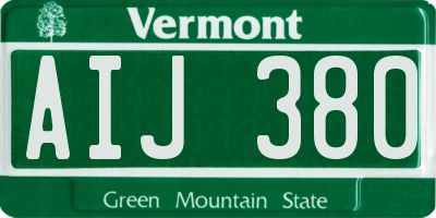 VT license plate AIJ380