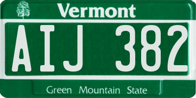 VT license plate AIJ382
