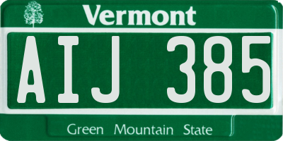 VT license plate AIJ385