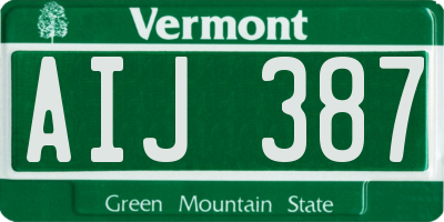 VT license plate AIJ387