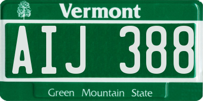 VT license plate AIJ388