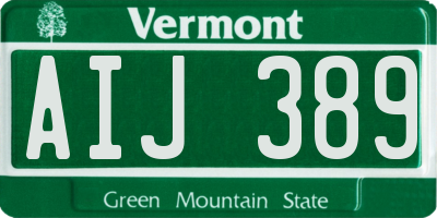 VT license plate AIJ389