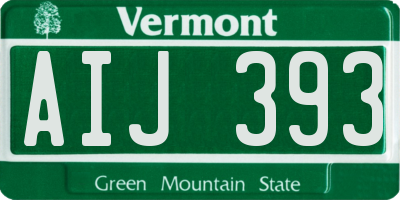 VT license plate AIJ393