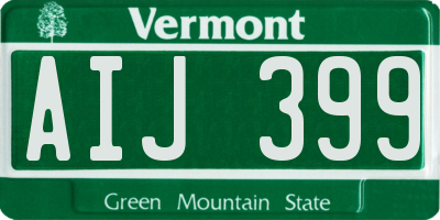 VT license plate AIJ399