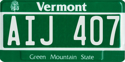 VT license plate AIJ407