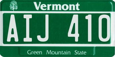 VT license plate AIJ410