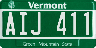VT license plate AIJ411