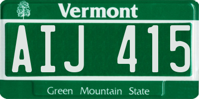 VT license plate AIJ415